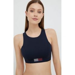 Tommy Hilfiger biustonosz kąpielowy kolor granatowy miękka miseczka. Niebieskie bikini Tommy Hilfiger, bez wzorów. W wyprzedaży za 149.99 zł.