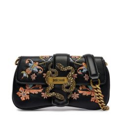 Torebka Just Cavalli. Czarne kopertówki Just Cavalli, bez wzorów, wizytowe, bez dodatków. Za 829.99 zł.