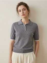 Wiskozowy sweter z kołnierzykiem - szary. Szare swetry Sinsay, l, bez wzorów, z wiskozy, bez ramiączek. Za 39.99 zł.