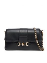 Tommy Hilfiger Torebka Heritage Leather Crossover AW0AW17212 Czarny. Czarne kopertówki Tommy Hilfiger, bez wzorów, ze skóry, wizytowe, bez dodatków. Za 429.99 zł.