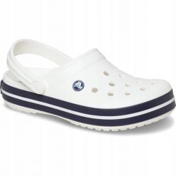 Chodaki Klapki Unisex Crocband 11016 Clog 48-49. Białe klapki Crocs, bez wzorów, z materiału, bez obcasa, bez zapięcia. Za 231.99 zł.