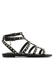 Just Cavalli Sandały 74RB3S40 Czarny. Czarne sandały Just Cavalli, bez wzorów, ze skóry, bez obcasa, na płaskiej podeszwie, bez zapięcia. Za 599.99 zł.