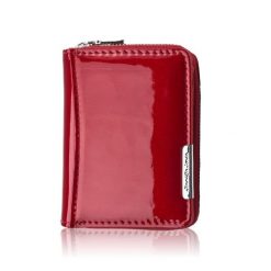 Portfel damski skórzany mini czerwony skóra naturalna lakierowana SP-18-RD. Czerwone portfele bez wzorów, z lakierowanej skóry. Za 59.00 zł.