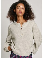 Pepe Jeans Sweter "Nora" w kolorze beżowym rozmiar: M. Brązowe swetry Pepe Jeans, m, bez wzorów, z jeansu, bez ramiączek. Za 233.33 zł.