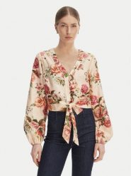 Guess Bluzka W6GHA4 W2565 Pomarańczowy Regular Fit. Brązowe bluzki Guess, l, z aplikacjami, z wiskozy, bez kołnierzyka, bez ramiączek. Za 524.99 zł.