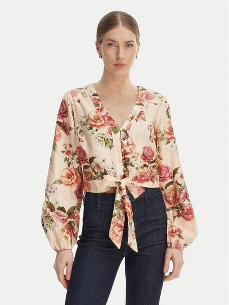 Guess Bluzka W6GHA4 W2565 Pomarańczowy Regular Fit. Brązowe bluzki Guess, l, z aplikacjami, z wiskozy, bez kołnierzyka, bez ramiączek. Za 524.99 zł.