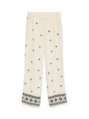 Vero Moda Spodnie materiałowe Kai 10345546 Kremowy Regular Fit. Białe spodnie materiałowe Vero Moda, bez wzorów, z materiału. Za 199.99 zł.