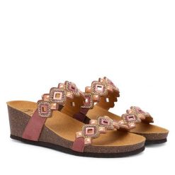 Klapki Scholl. Czerwone klapki Scholl, bez wzorów, bez obcasa, bez zapięcia. Za 424.99 zł.