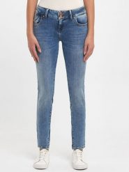 LTB Dżinsy "Molly" - Slim fit - w kolorze niebieskim rozmiar: W27/L32. Niebieskie jeansy LTB, l, z aplikacjami. Za 184.46 zł.