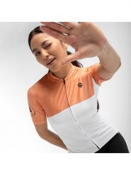Siroko Koszulka kolarska "M2 Liberty" w kolorze pomarańczowo-białym rozmiar: XS. Białe t-shirty sportowe SIROKO, m, bez wzorów, bez ramiączek, rowerowe. Za 186.95 zł.