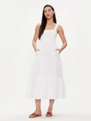 Seafolly Sukienka letnia 54865-DR Biały Regular Fit. Białe sukienki Seafolly, s, bez wzorów, z bawełny, bez kołnierzyka, bez ramiączek. Za 449.99 zł.