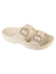 Crocs Klapki Saturday Enamel 212867 Beżowy. Brązowe klapki Crocs, bez wzorów, z tworzywa sztucznego, bez obcasa, bez zapięcia. Za 169.99 zł.