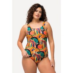 Damskie Strój kąpielowy dżungla bez miękkich miseczek okrągły dekolt. Brązowe stroje jednoczęściowe Ulla Popken, bez wzorów, z elastanu, sportowe. Za 199.99 zł.