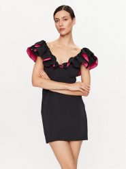 Pinko Sukienka koktajlowa Cono Abito 101626 A12B CREPE E RA80 Czarny Slim Fit. Czarne sukienki Pinko, bez wzorów, z syntetyku, wizytowe, bez kołnierzyka, bez ramiączek. Za 2,409.00 zł.