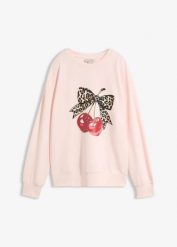 Szeroka bluza z czystej bawełny organicznej. Czerwone bluzy bonprix, bez wzorów, z bawełny, bez ramiączek, bez kaptura. Za 109.99 zł.