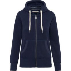 Bluza z kapturem damska Kariban Vintage. Niebieskie bluzy KARIBAN, bez wzorów, z materiału, vintage, bez ramiączek, z kapturem. Za 197.50 zł.