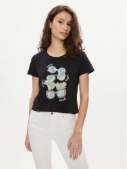 Liu Jo T-Shirt MA4393 J5003 Czarny Regular Fit. Czarne t-shirty Liu Jo, xs, bez wzorów, z bawełny, bez kołnierzyka, bez ramiączek. Za 539.99 zł.