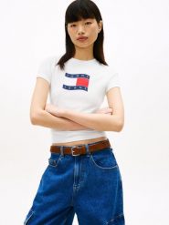 Tommy Jeans Koszulka Kobiety Bawełna (100%) biały, S. Białe t-shirty sportowe Tommy Jeans, s, bez wzorów, z bawełny, bez ramiączek. Za 89.95 zł.
