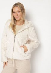 Beżowa Casualowa Kurtka Futerko z Kapturem Nindrie. Brązowe kurtki Born2be, l, bez wzorów, z futra, z kapturem. Za 169.99 zł.