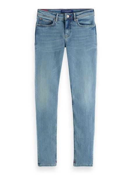 Scotch & Soda Dżinsy - Skinny fit - w kolorze błękitnym rozmiar: W26/L34. Niebieskie jeansy Scotch & Soda, l, z aplikacjami, ze skóry, klasyczne. Za 149.31 zł.