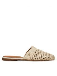 Tommy Hilfiger Klapki Crochet Mule FW0FW08413 Écru. Klapki Tommy Hilfiger, bez wzorów, ze skóry, bez obcasa, bez zapięcia. Za 349.99 zł.