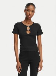 HUGO T-Shirt Diheart 50562071 Czarny Slim Fit. Czarne t-shirty Hugo, m, bez wzorów, z bawełny, bez kołnierzyka, bez ramiączek. Za 279.99 zł.