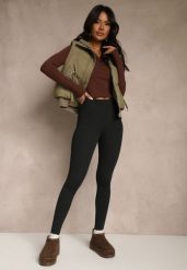 Czarne Legginsy Casual Regualr Waist Ralinsa. Czarne legginsy Renee, bez wzorów, z jeansu, casualowe. Za 39.99 zł.