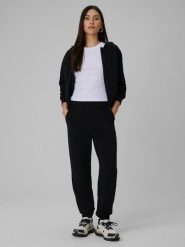 4F Spodnie dresowe z modalem joggery damskie - czarne XXL. Czarne spodnie dresowe 4f, bez wzorów, z dresówki, z podwyższonym stanem. Za 189.99 zł.