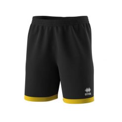 Szorty Errea Barney. Czarne szorty sportowe ERREA, z aplikacjami, z materiału, z standardowym stanem, do biegania. Za 107.50 zł.