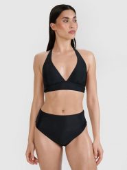 4F Góra od bikini damska - czarna XS. Czarne bikini 4f, bez wzorów, z elastanu, eleganckie. Za 79.99 zł.