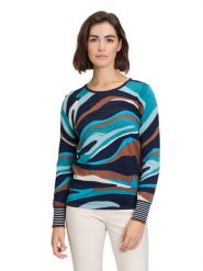 Betty Barclay Sweter w kolorze turkusowo-jasnobrązowo-niebieskim rozmiar: 40. Brązowe swetry Betty Barclay, bez wzorów, ze splotem, bez ramiączek. Za 165.99 zł.