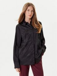 Guess Koszula W5YH40 WFQC2 Czarny Regular Fit. Czarne koszule Guess, s, z aplikacjami, z syntetyku, bez kołnierzyka, bez ramiączek. Za 399.99 zł.