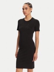 Versace Jeans Couture Sukienka codzienna 78HAOS04 Czarny Slim Fit. Czarne sukienki Versace Jeans Couture, na co dzień, xs, bez wzorów, z bawełny, bez kołnierzyka, bez ramiączek, proste. Za 559.99 zł.
