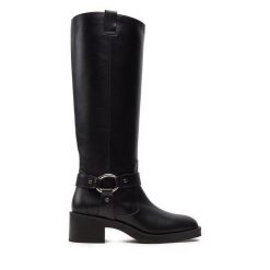Kozaki Stuart Weitzman. Czarne kozaki Stuart Weitzman, bez wzorów, bez obcasa, na słupku, bez zapięcia. Za 4,059.00 zł.