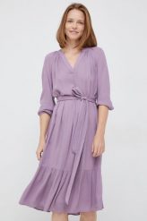 GAP sukienka kolor fioletowy mini rozkloszowana. Fioletowe sukienki GAP, m, bez wzorów, bez kołnierzyka, bez ramiączek, mini, rozkloszowane. Za 279.99 zł.