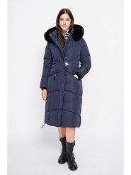 ASSUILI Płaszcz pikowany w kolorze granatowym rozmiar: 38. Niebieskie płaszcze Assuili, bez wzorów, klasyczne, bez kaptura. Za 305.29 zł.