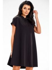 Awama Sukienka w kolorze czarnym rozmiar: L/XL. Czarne sukienki Awama, l, bez wzorów, bez kołnierzyka, bez ramiączek, mini. Za 100.75 zł.