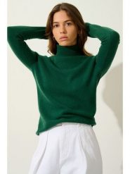 AUTHENTIC CASHMERE Kaszmirowy golf "Bise" w kolorze ciemnozielonym rozmiar: XL. Zielone swetry AUTHENTIC CASHMERE, xl, bez wzorów, z kaszmiru, bez ramiączek. Za 415.31 zł.