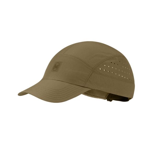 Czapka do biegania Buff Speed Cap. Zielone czapki z daszkiem Buff, na lato, bez wzorów, z materiału. Za 135.19 zł.