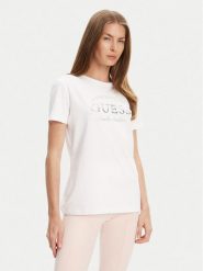 Guess T-Shirt V5YI12 J1314 Biały Regular Fit. Białe t-shirty Guess, l, z aplikacjami, z bawełny, bez kołnierzyka, bez ramiączek. Za 179.99 zł.