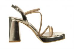 Sandały Bayla-187 296-1704 Gold 187233, Złoty, Skóra ekologiczna - 39. Żółte sandały Bayla, bez wzorów, z materiału, bez obcasa, na platformie, bez zapięcia. W wyprzedaży za 224.10 zł.