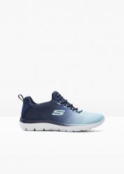 Sneakersy Skechers z pianką memory. Niebieskie buty sportowe lifestyle bonprix, bez wzorów, sportowe, bez zapięcia. Za 269.99 zł.