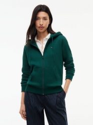 Tommy Jeans sweter z kapturem Kobiety Bawełna zielony, L. Zielone swetry Tommy Jeans, l, bez wzorów, z bawełny, bez ramiączek. Za 369.95 zł.
