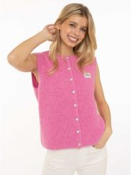 Zwillingsherz Kardigan w kolorze różowym rozmiar: L/XL. Różowe swetry Zwillingsherz, l, bez wzorów, z wełny, bez ramiączek. Za 156.98 zł.