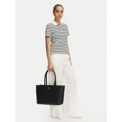 Torebka Tommy Hilfiger. Czarne shopper bag Tommy Hilfiger, bez wzorów, bez dodatków. Za 649.99 zł.