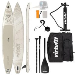 Deska SUP Racer 381 - Z akcesoriami i torbą do przenoszenia. Brązowe torby sportowe VIRTUFIT, bez wzorów, z materiału, na ramię, duże. Za 1,476.00 zł.