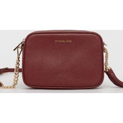 MICHAEL Michael Kors torebka skórzana kolor bordowy. Czerwone listonoszki MICHAEL Michael Kors, bez wzorów, na ramię, bez dodatków. W wyprzedaży za 729.99 zł.