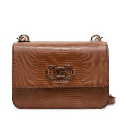 Torebka Guess. Brązowe listonoszki Guess, z aplikacjami, bez dodatków. Za 449.99 zł.