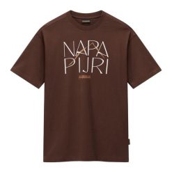 Koszulka damska Napapijri S-Rhin. Brązowe t-shirty sportowe Napapijri, s, bez wzorów, bez ramiączek. Za 109.99 zł.