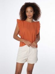 Protest Bluzka "Pyrite" w kolorze jasnobrązowym rozmiar: XL. Brązowe bluzki Protest, xl, bez wzorów, z bawełny, bez kołnierzyka, bez ramiączek. Za 65.85 zł.